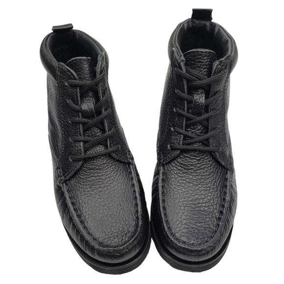 Marc Joseph | NIB Gramercy Black Grainy Leather Preppy High Top Booties Boy's 12 - Picture 4 of 14